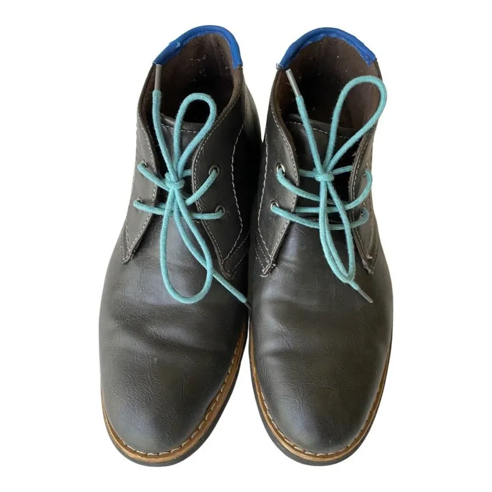 Mens‎ Ankle Boot Gray Lace Up SZ 9 chukka style vegan preppy academic cybercore